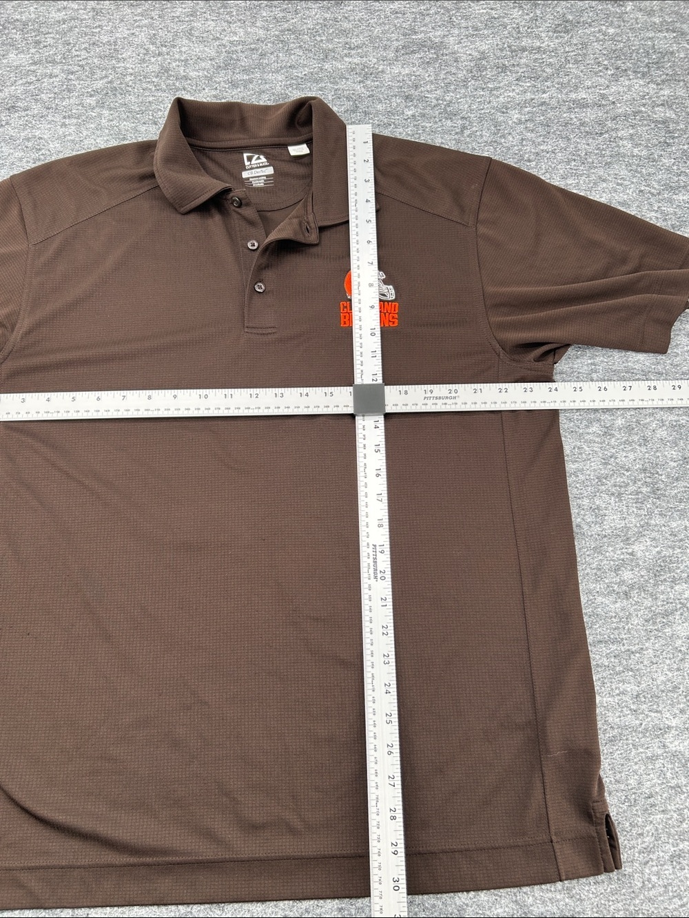 Cutter & Buck Men’s Brown Polo with Orange Cleveland Browns Logo size Xl - Picture 6 of 10